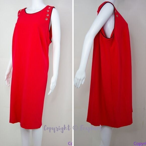 NEW Julia Jordan red sleeveless shift dress with mental cut-out detail, 16 - Picture 5 of 16